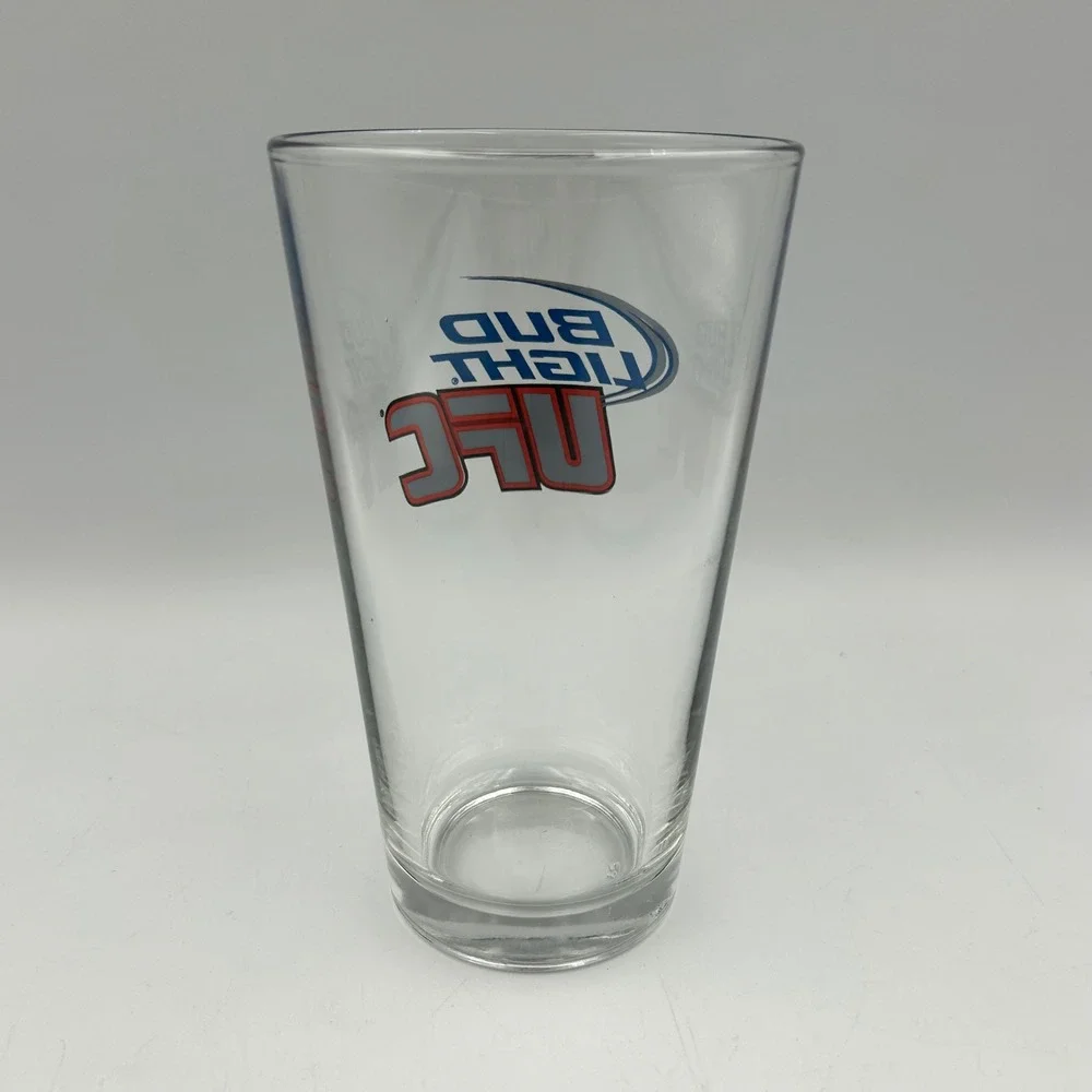 Bud Light Pint Glass Clear 16 oz UFC MMA Graphic Brew Logo